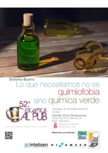 Lee más sobre el artículo Escèptics al pub: Quimiofobia vs Química Verde